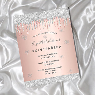 Quinceanera inverniz, relíquia de prata, convite c