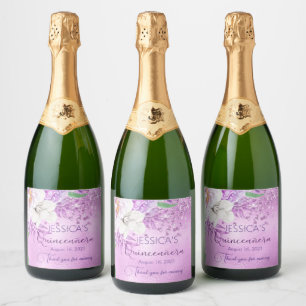Quinceanera Lilac Roxo Floral Vinho Estimulante