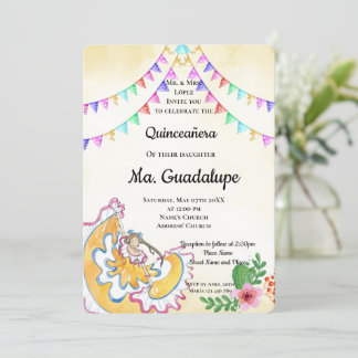 Quinceañera mexicana 15 anos Convite de Aniversári