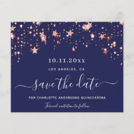 Quinceanera orçamento azul marinho rosa Salvar a d