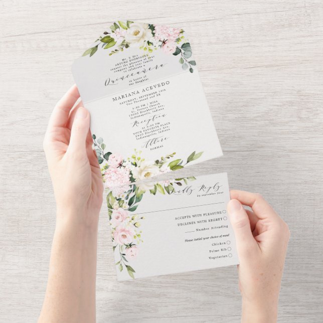 Quinceañera, Palavra Tradicional Blush (Aba destacável)
