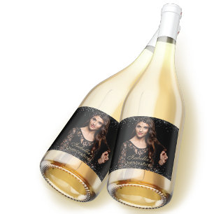 Quinceañera Personalizada Foto Dourada de Luxo