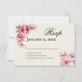 Quinceanera pink Reply RSVP Card