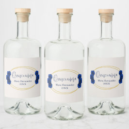 Quinceañera Real Azul e Geométrica Dourada