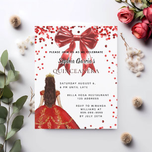 Quinceanera Red White arco Convite