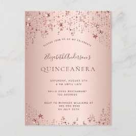 Quinceanera rosa gold stars para o convite