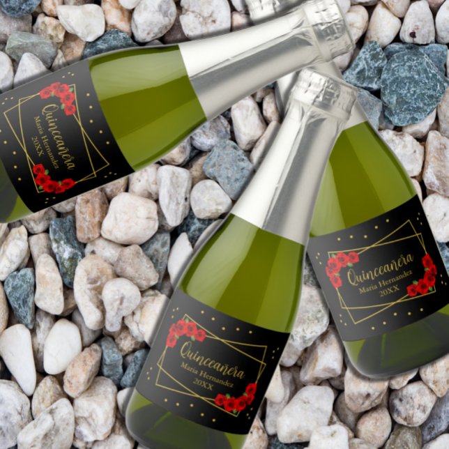 Quinceañera rosa vermelha Preta e Dourada (Criador carregado)