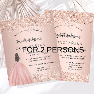 Quinceanera rosa vestido 2 gêmeas convidadas