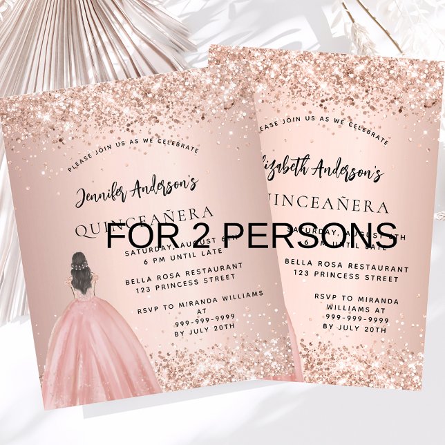 Quinceanera rosa vestido 2 gêmeas convidadas (Criador carregado)