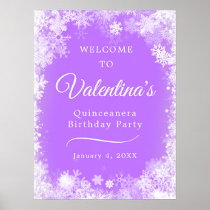 Quinceanera Snowflake com Impressão - Boas-vindas