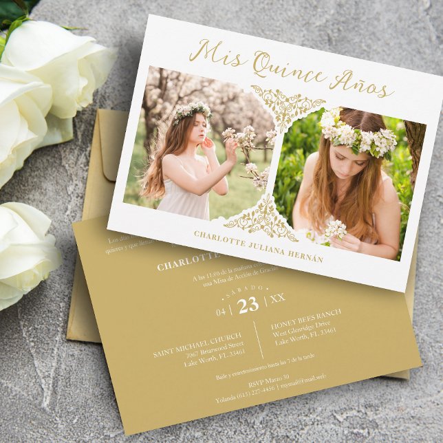 Quinceañera Spanish Fancy Flourish 2 Photos (Criador carregado)