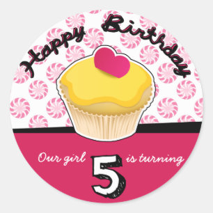 Quintas (5as) etiquetas felizes do cupcake do