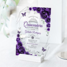 Quinze Anos Floral Prata Roxo