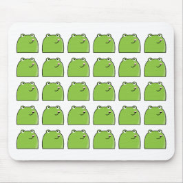 Quirky Green Frog Pattern Design Mouse Pad