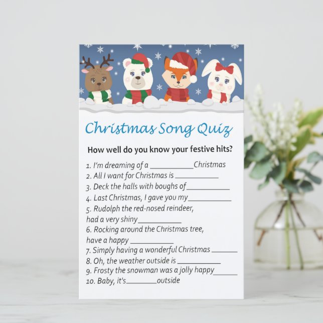 Quiz de Natal dos animais de inverno (Em pé/Frente)