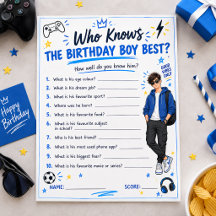 quiz do menino de aniversário