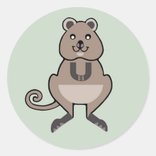 Quokka - adesivo redondo clássico
