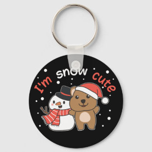 Quokka Eu sou Snow Cute Snowman Snow Pun Chaveiro