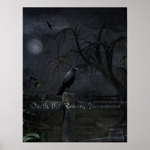 "Quoth o corvo, "nunca mais"" poster gótico