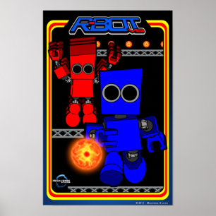 R-Bot CONTRA o poster retro do jogo