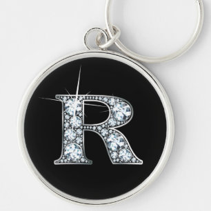 "R" Diamond Bling Chaveiro