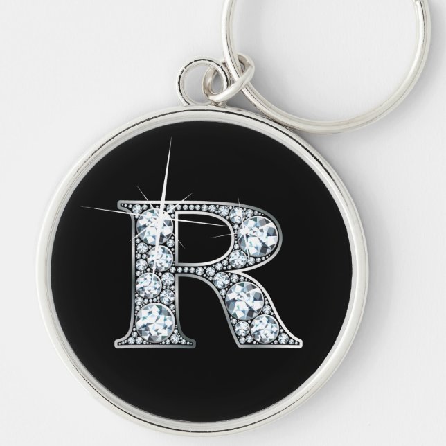 "R" Diamond Bling Chaveiro (Frente)