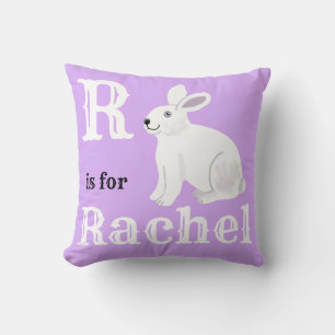 R é para Rachel menina bebê  Almofada de Arremesso