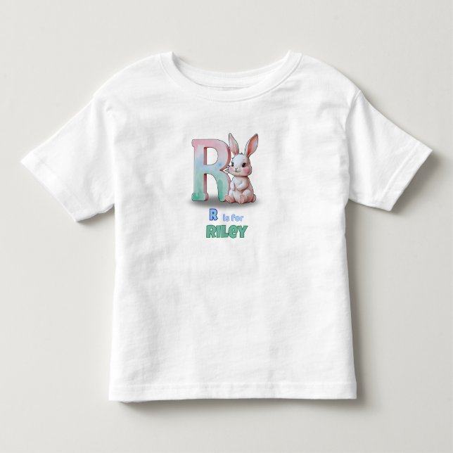 R é para Riley - Camiseta Personalizada para Crian (Frente)