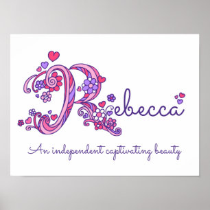 R monograma arte Rebecca dá nome a poster