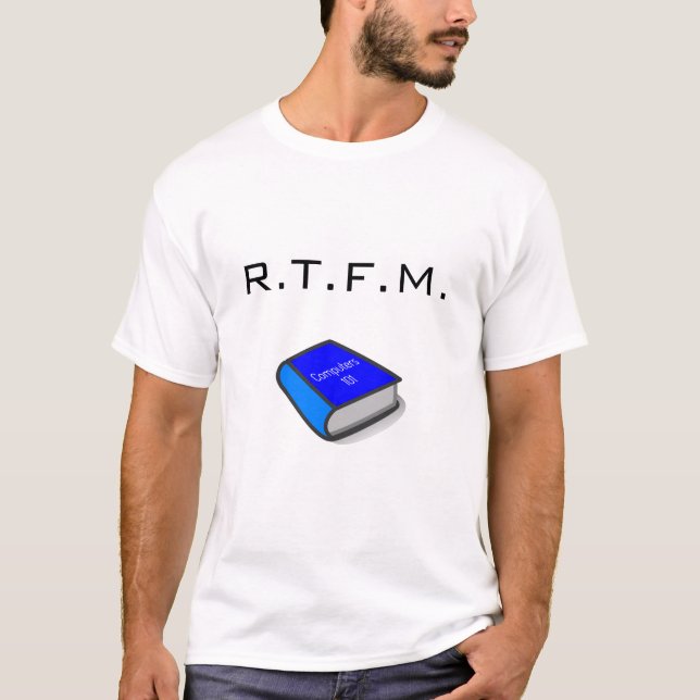 R.T.F.M. T-Shirt com imagem de livro (Frente)