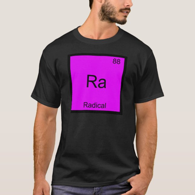 Ra - Camiseta Radical com Símbolo de Elemento Quím (Frente)