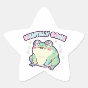 Rã Mentalmente Ausente Adesivo Fofo Meme Rã Tonta