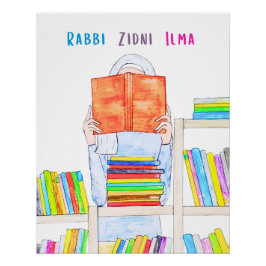 Rabbi Ziddni Ilma Watercolot Art Impressão