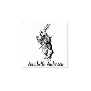 Rabbit branco Personalizar Carimbo de Borracha