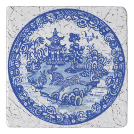 Rabbit Chinoiserie Blue White Willow Único