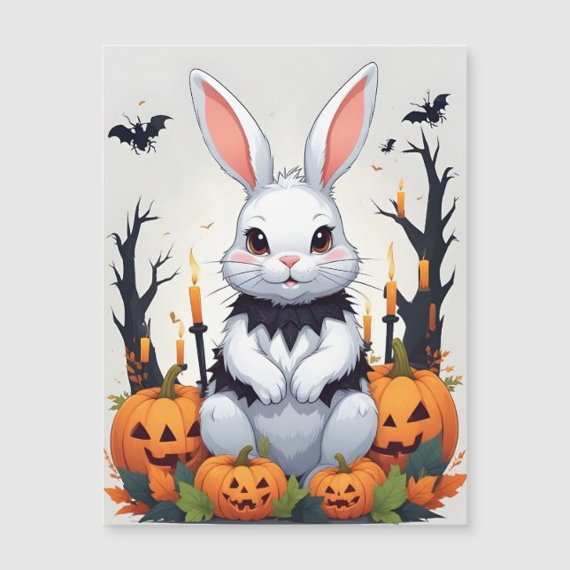 Rabbit Halloween Magia Animal Engraçado Adorável (Frente)