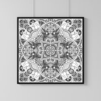 Rabbit Mandala Nature Art Impressão sobre Cor Pers