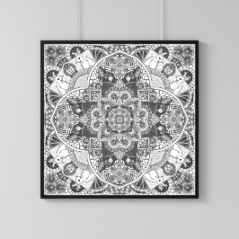 Rabbit Mandala Nature Art Impressão sobre Cor Pers