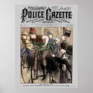 Raça da bicicleta do poster da gazeta da polícia