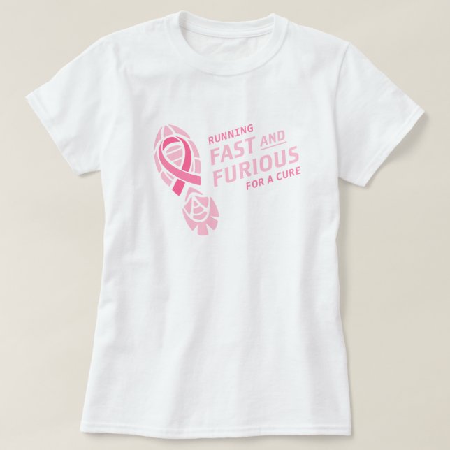 Raça para o t-shirt do funcionamento do cancro da (Frente do Design)