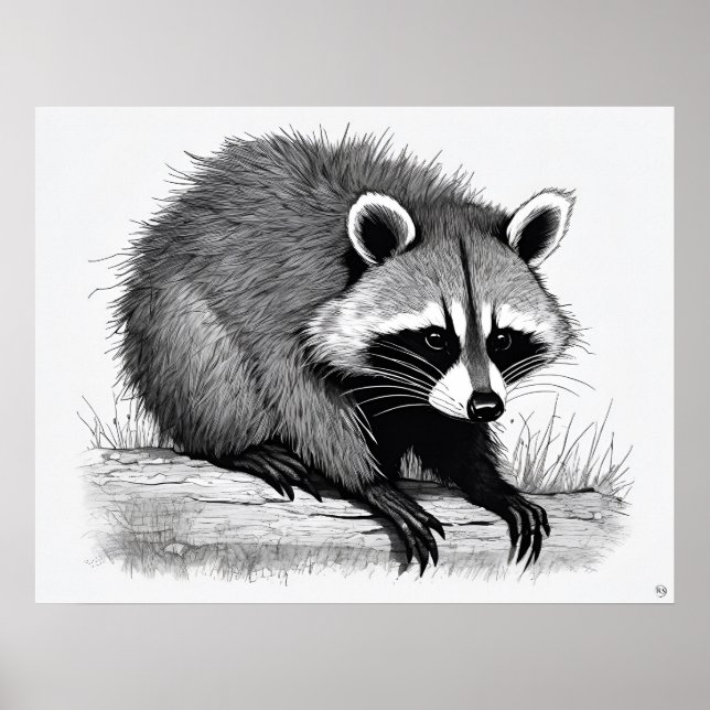 Raccoon - Archival Art Impressão (Frente)