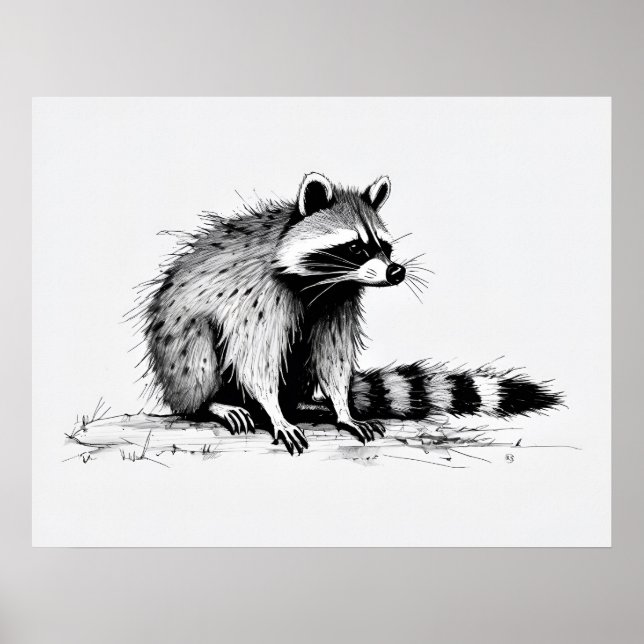 Raccoon - Archival Art Impressão (Frente)