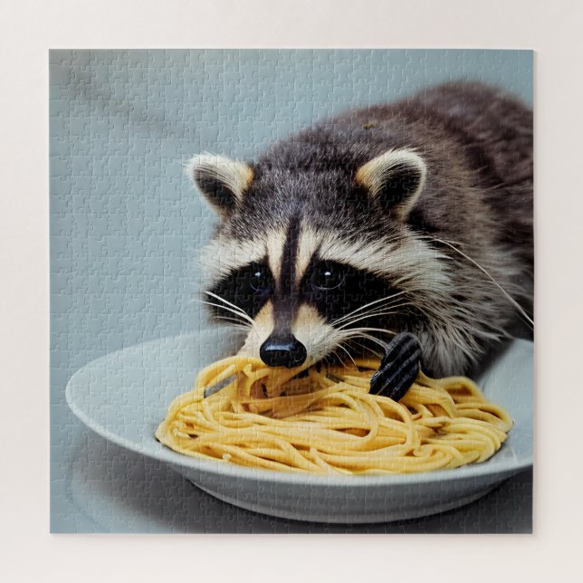 Raccoon Eating Spaghetti Quebra-cabeça (Vertical)