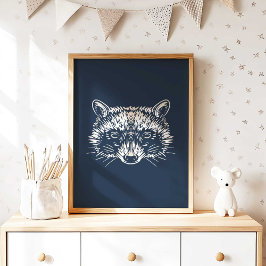 Raccoon | Forest Animal Raccoon Wall Impressão
