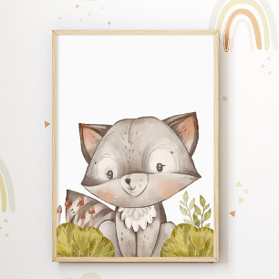 Raccoon Kids Room Impressão Cuide Animal Poster