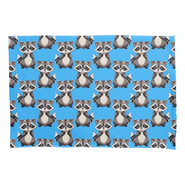 Raccoon Pattern Design Blue  (Frente)