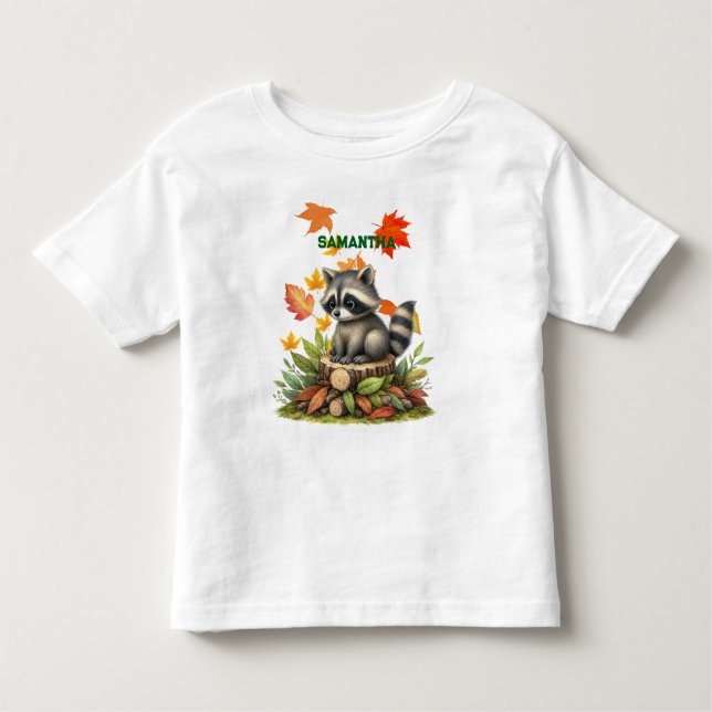 Raccoon Toddler T-Shirt Cute Animal  for Kids (Frente)