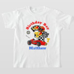 Race Car Birthday Terceira camisa<br><div class="desc">Comemora o aniversário com esta camiseta especial,  design especial e personalizada</div>