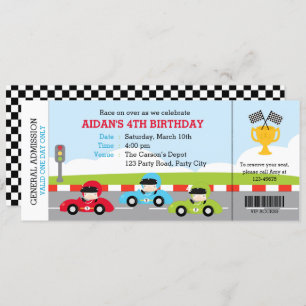 Race Car - Carteira Convites de Aniversário