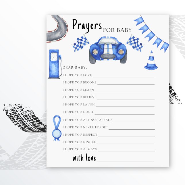 Race car chá de fraldas Deseja bebê (Criador carregado)